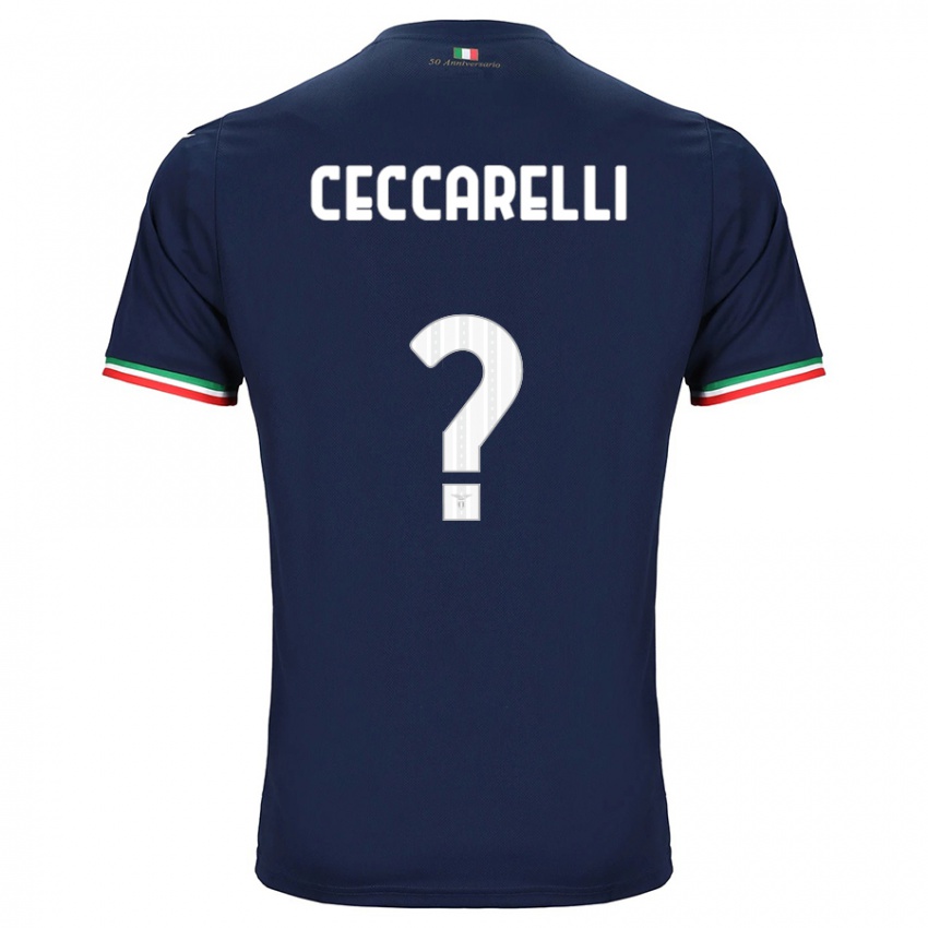 Børn Alessandro Ceccarelli #0 Flåde Udebane Spillertrøjer 2023/24 Trøje T-Shirt