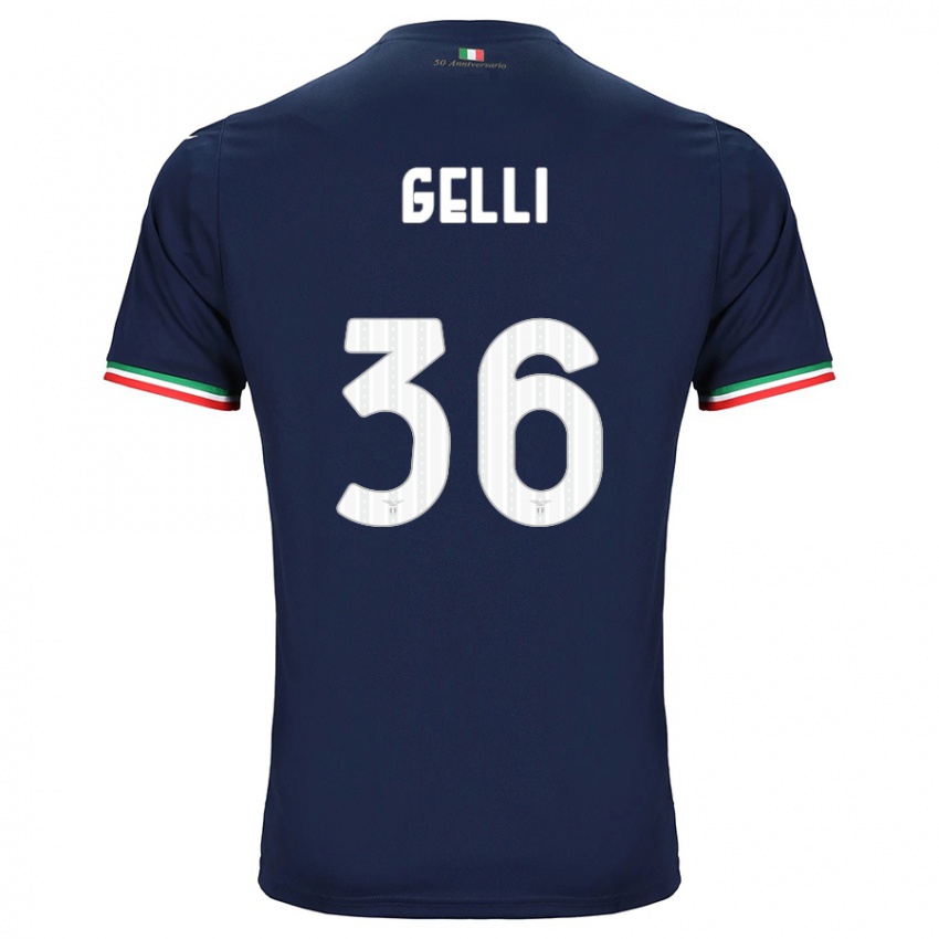 Børn Valerio Gelli #36 Flåde Udebane Spillertrøjer 2023/24 Trøje T-Shirt