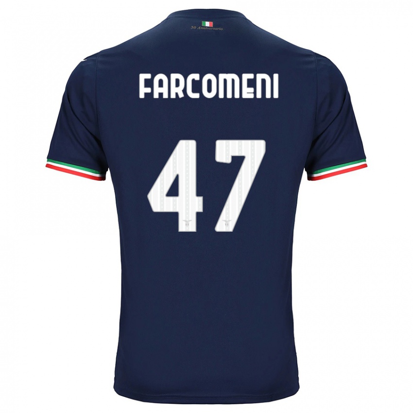 Børn Valerio Farcomeni #47 Flåde Udebane Spillertrøjer 2023/24 Trøje T-Shirt