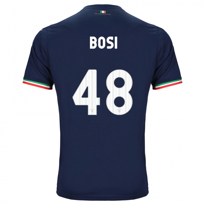 Børn Gioele Bosi #48 Flåde Udebane Spillertrøjer 2023/24 Trøje T-Shirt