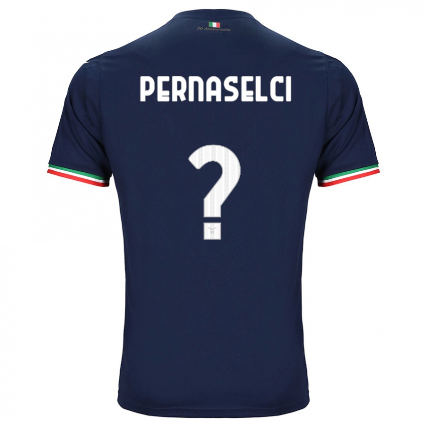 Børn Leonardo Pernaselci #0 Flåde Udebane Spillertrøjer 2023/24 Trøje T-Shirt
