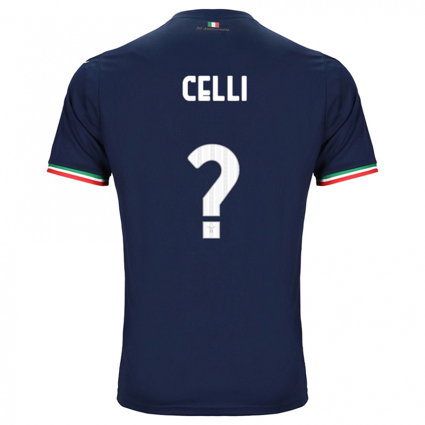 Børn Gabriele Celli #0 Flåde Udebane Spillertrøjer 2023/24 Trøje T-Shirt