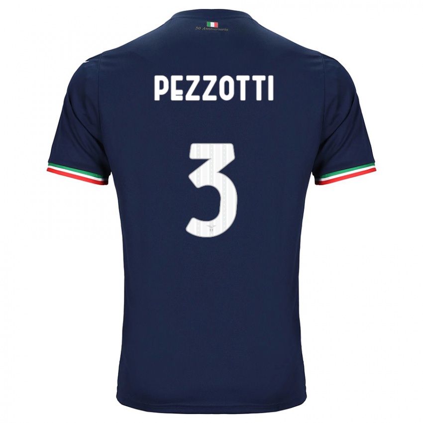 Børn Arianna Pezzotti #3 Flåde Udebane Spillertrøjer 2023/24 Trøje T-Shirt