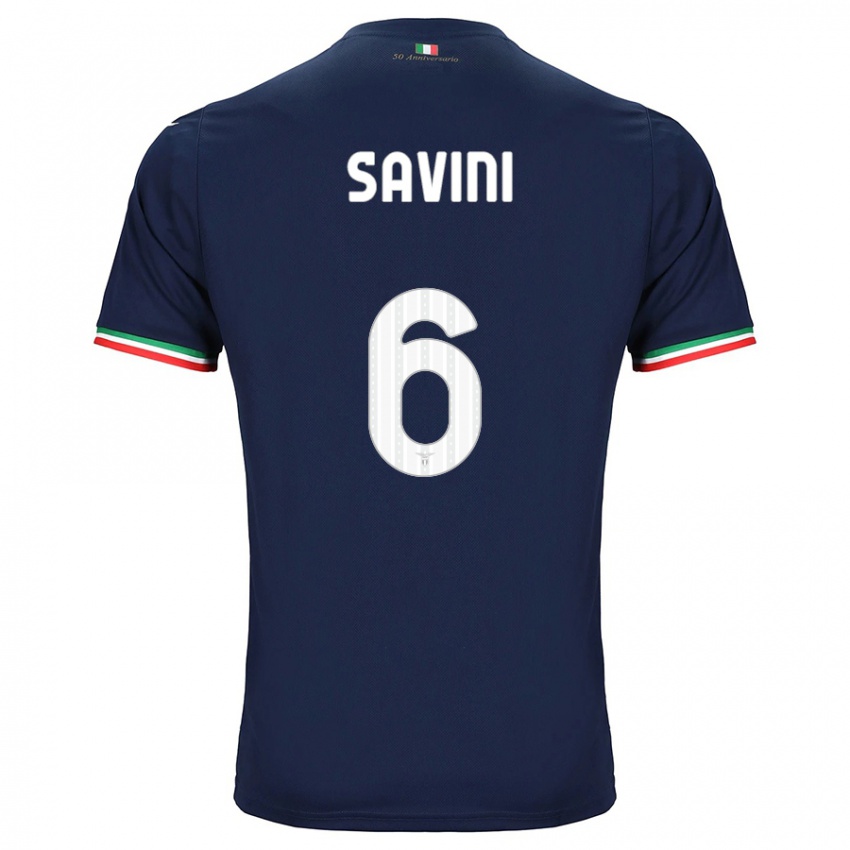 Børn Federica Savini #6 Flåde Udebane Spillertrøjer 2023/24 Trøje T-Shirt