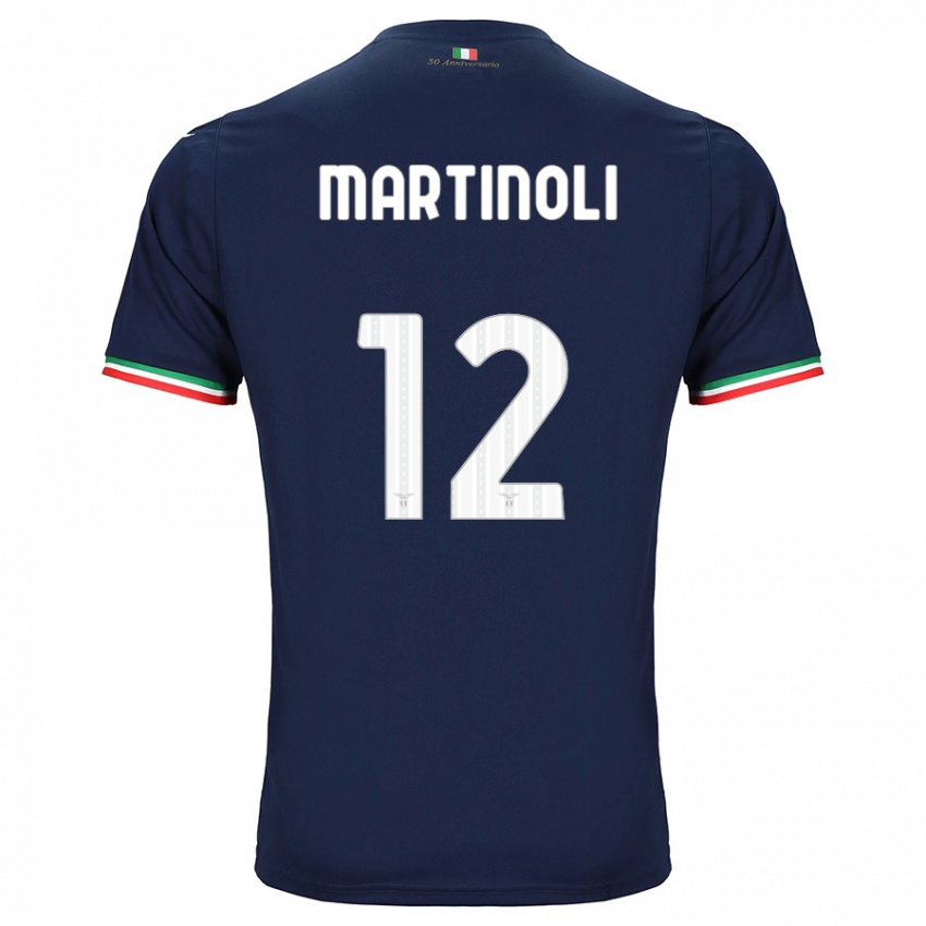 Børn Elettra Martinoli #12 Flåde Udebane Spillertrøjer 2023/24 Trøje T-Shirt