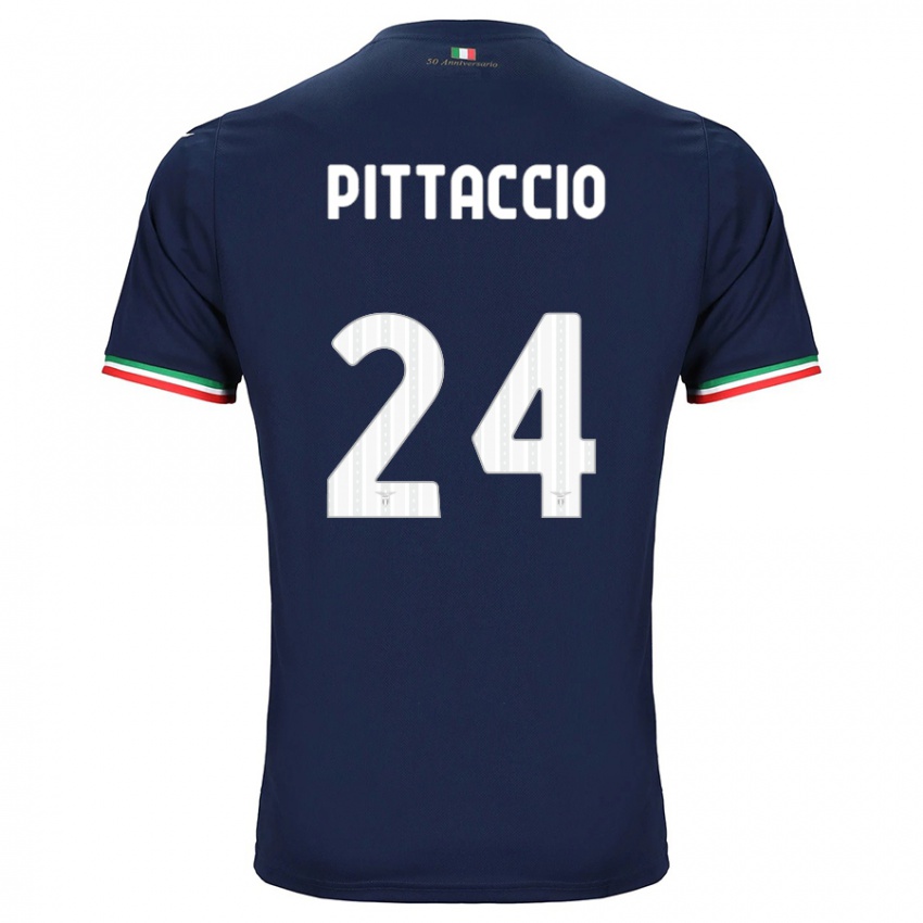Børn Francesca Pittaccio #24 Flåde Udebane Spillertrøjer 2023/24 Trøje T-Shirt
