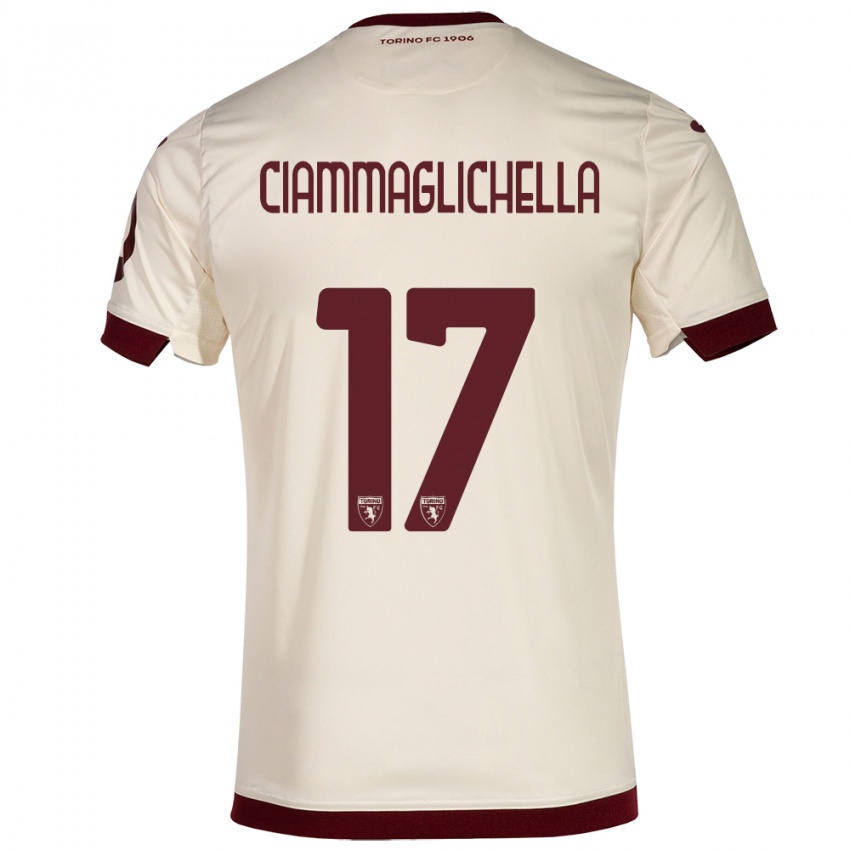 Børn Aaron Ciammaglichella #17 Champagne Udebane Spillertrøjer 2023/24 Trøje T-Shirt
