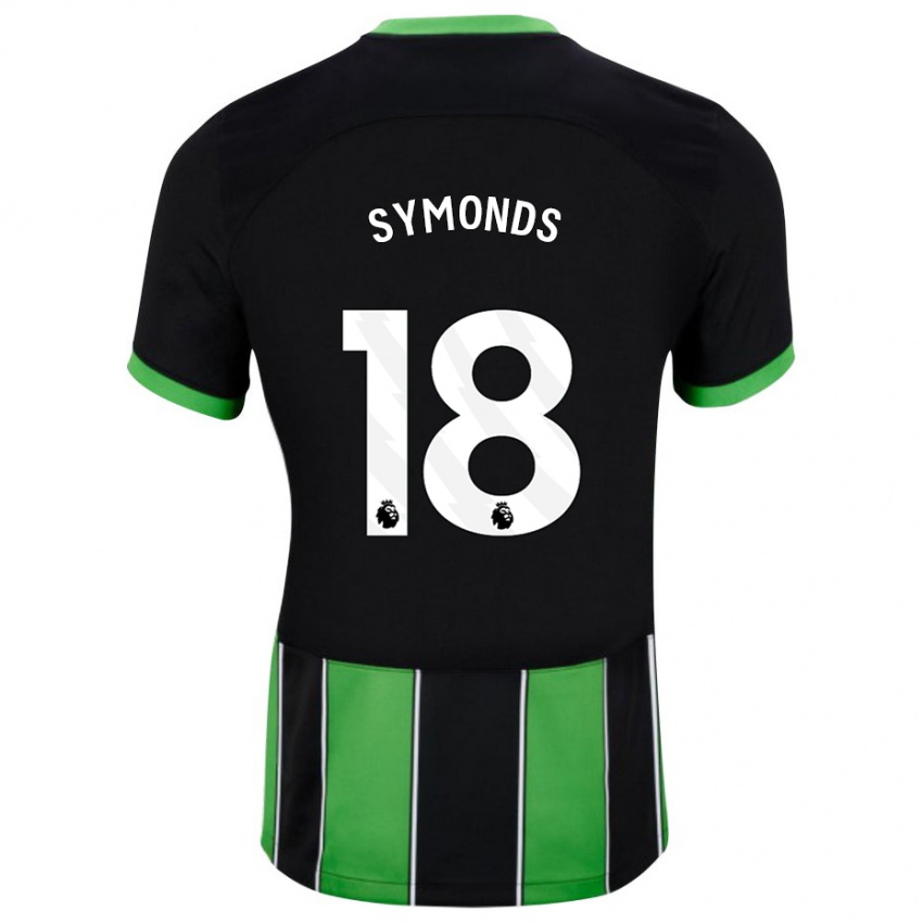 Børn Maisie Symonds #18 Sort Grøn Udebane Spillertrøjer 2023/24 Trøje T-Shirt