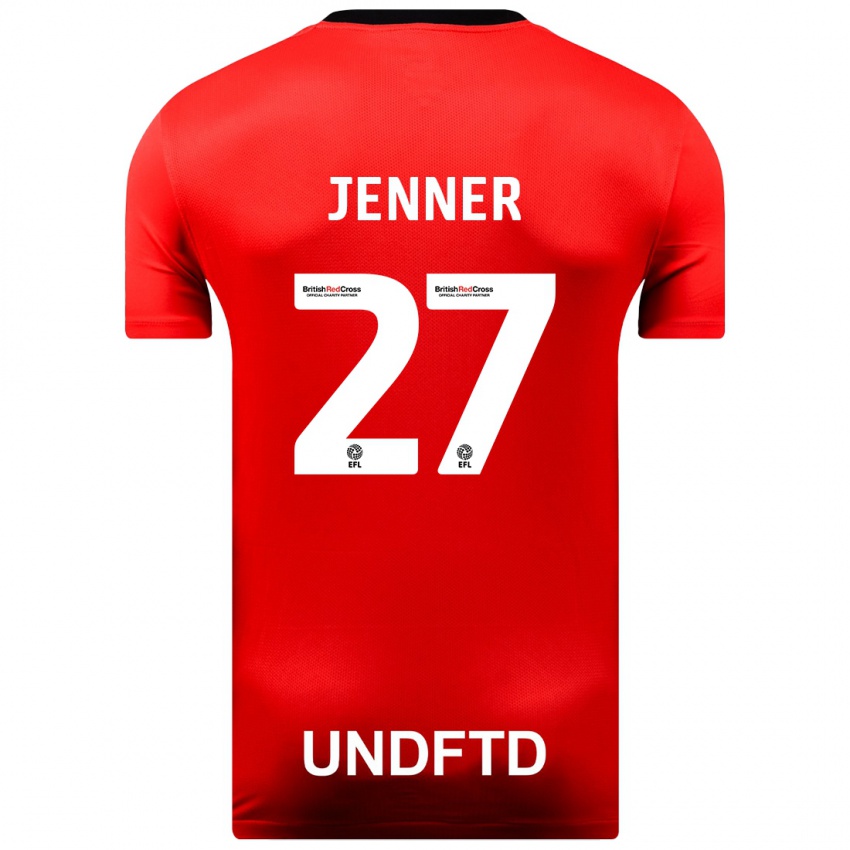 Børn Abbi Jenner #27 Rød Udebane Spillertrøjer 2023/24 Trøje T-Shirt