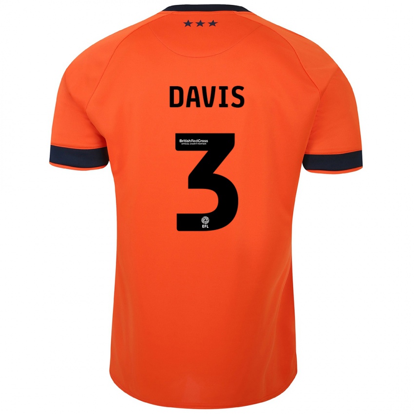 Børn Leif Davis #3 Appelsin Udebane Spillertrøjer 2023/24 Trøje T-Shirt
