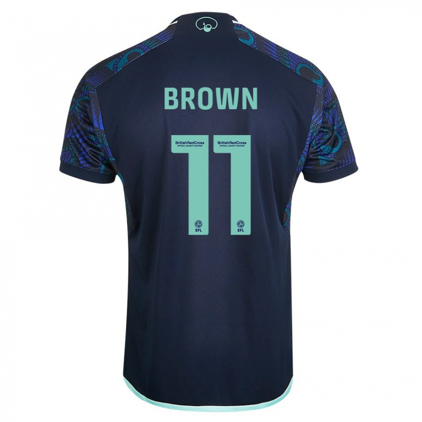 Børn Abbie Brown #11 Blå Udebane Spillertrøjer 2023/24 Trøje T-Shirt