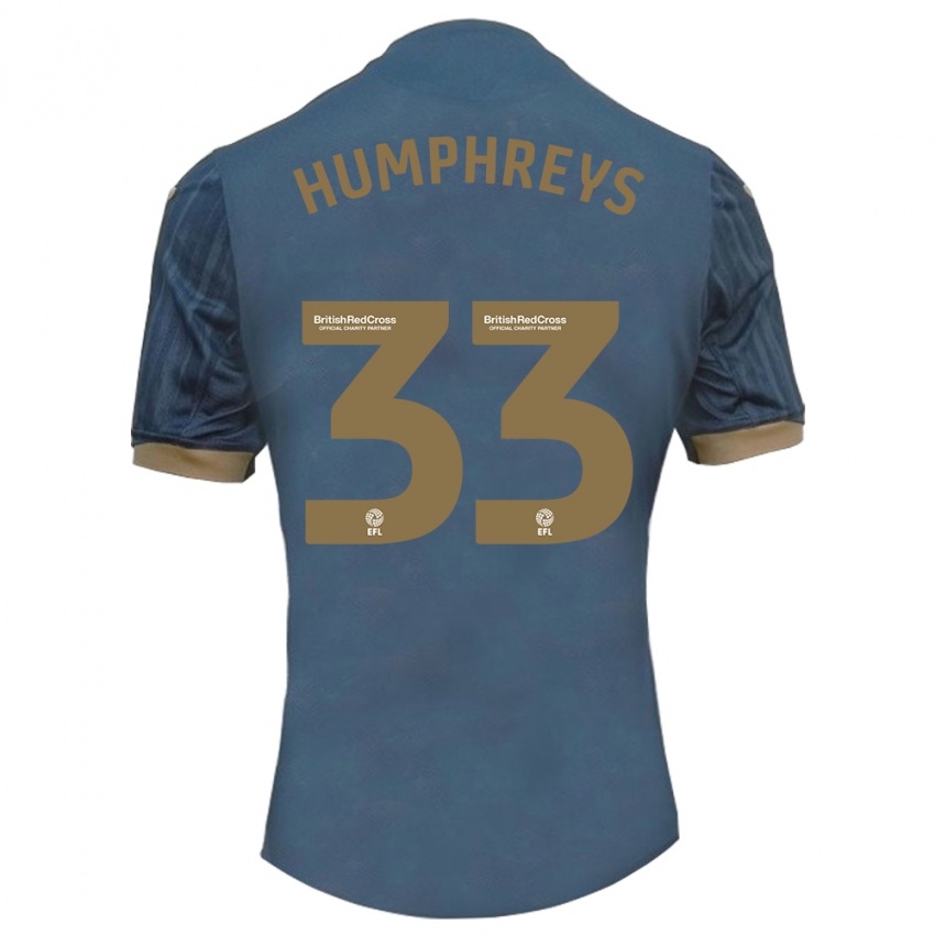 Børn Bashir Humphreys #33 Mørk Blågrøn Udebane Spillertrøjer 2023/24 Trøje T-Shirt
