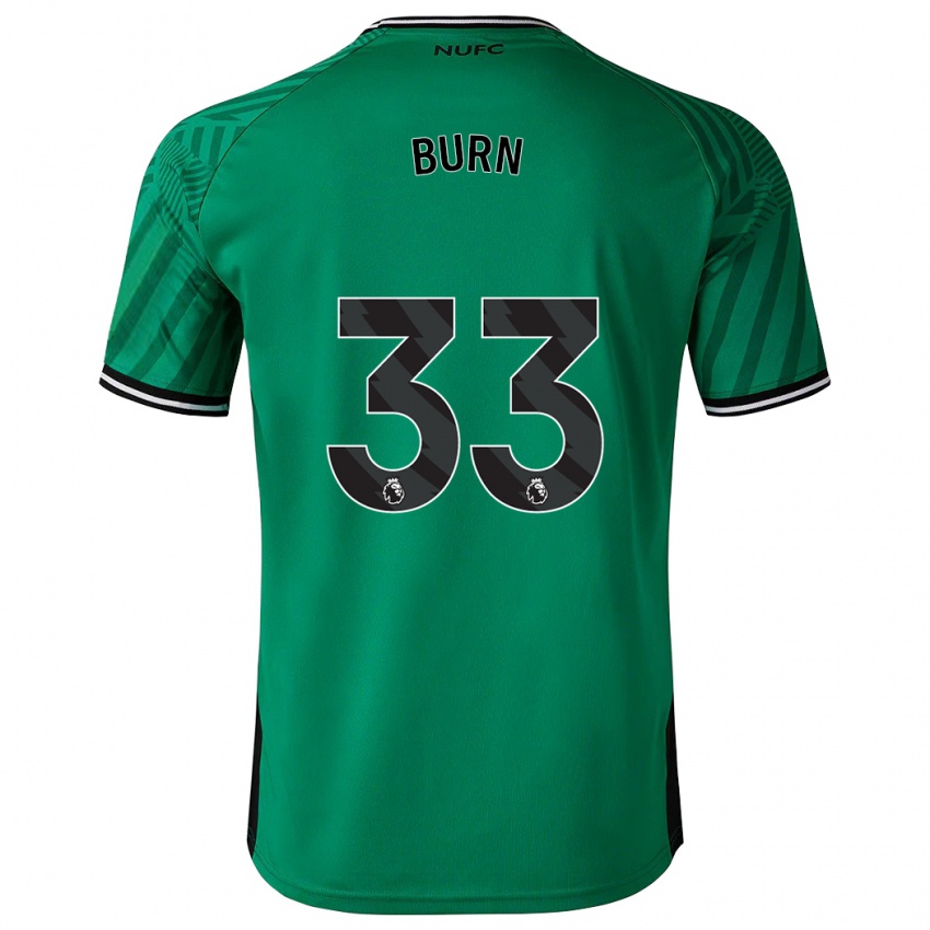 Børn Dan Burn #33 Grøn Udebane Spillertrøjer 2023/24 Trøje T-Shirt