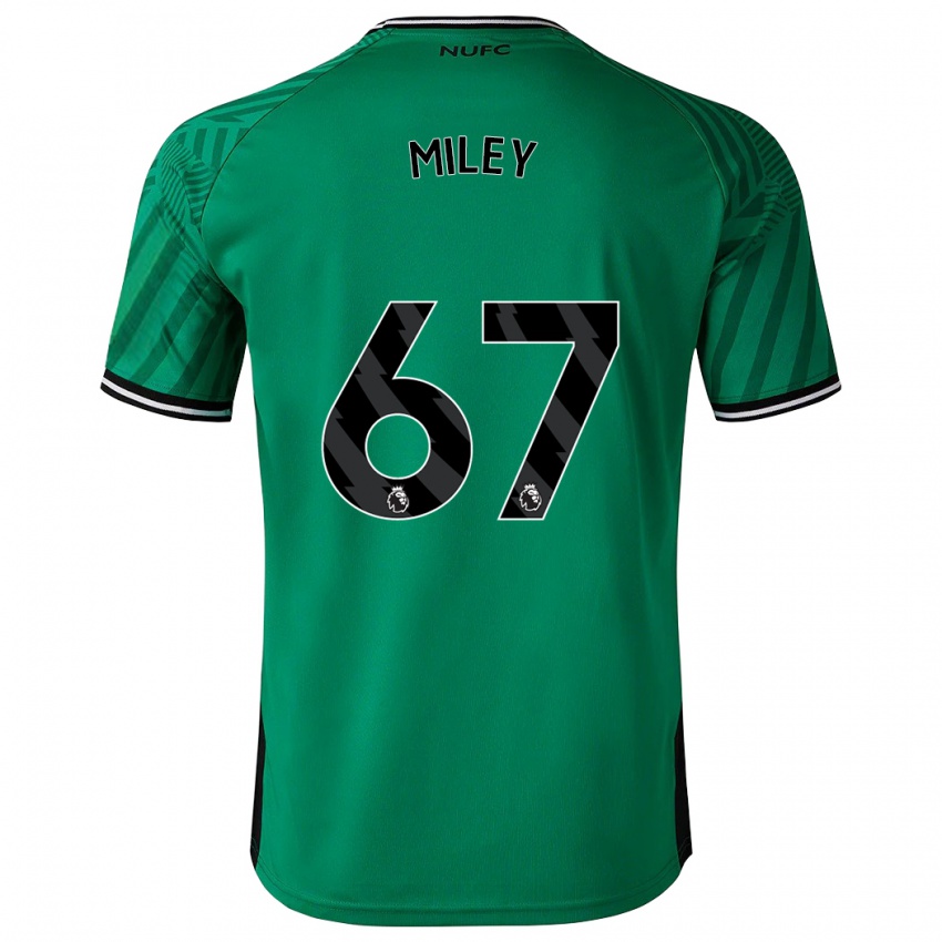 Børn Lewis Miley #67 Grøn Udebane Spillertrøjer 2023/24 Trøje T-Shirt