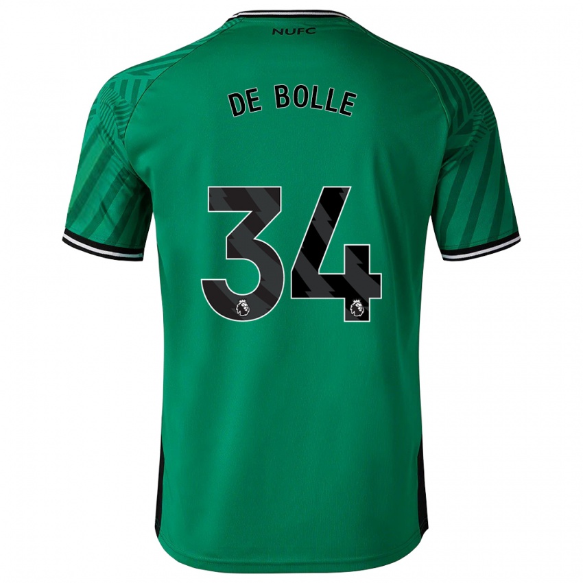 Børn Lucas De Bolle #34 Grøn Udebane Spillertrøjer 2023/24 Trøje T-Shirt