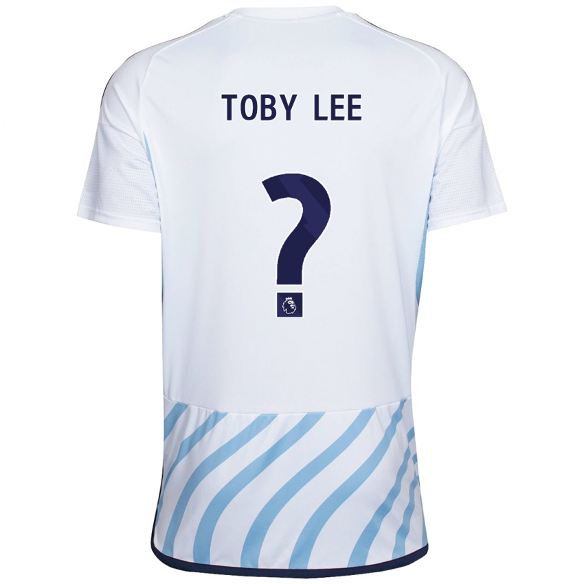Børn Toby Lee #0 Hvid Blå Udebane Spillertrøjer 2023/24 Trøje T-Shirt