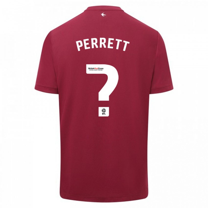 Børn Troy Perrett #0 Rød Udebane Spillertrøjer 2023/24 Trøje T-Shirt