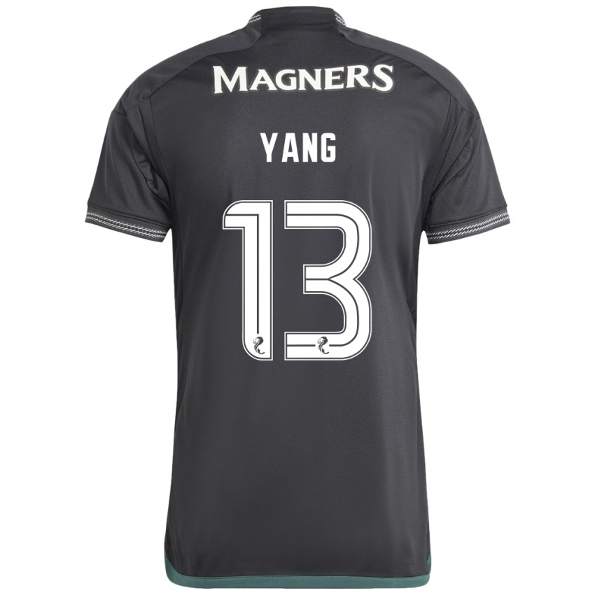 Børn Hyun-Jun Yang #13 Sort Udebane Spillertrøjer 2023/24 Trøje T-Shirt