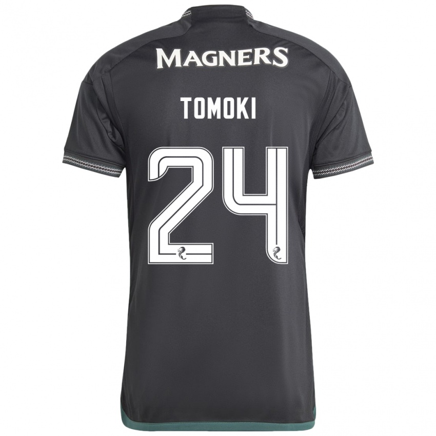 Børn Tomoki Iwata #24 Sort Udebane Spillertrøjer 2023/24 Trøje T-Shirt