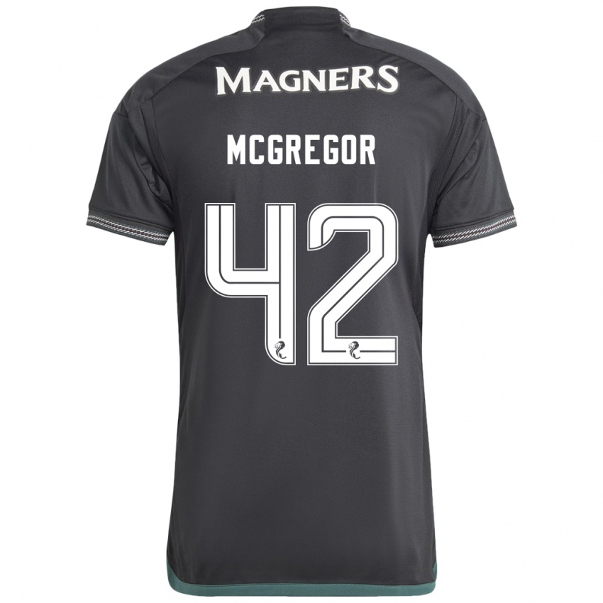 Børn Callum Mcgregor #42 Sort Udebane Spillertrøjer 2023/24 Trøje T-Shirt