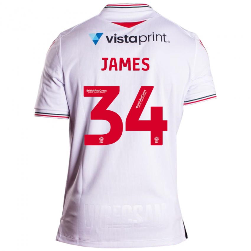 Børn Aaron James #34 Hvid Udebane Spillertrøjer 2023/24 Trøje T-Shirt