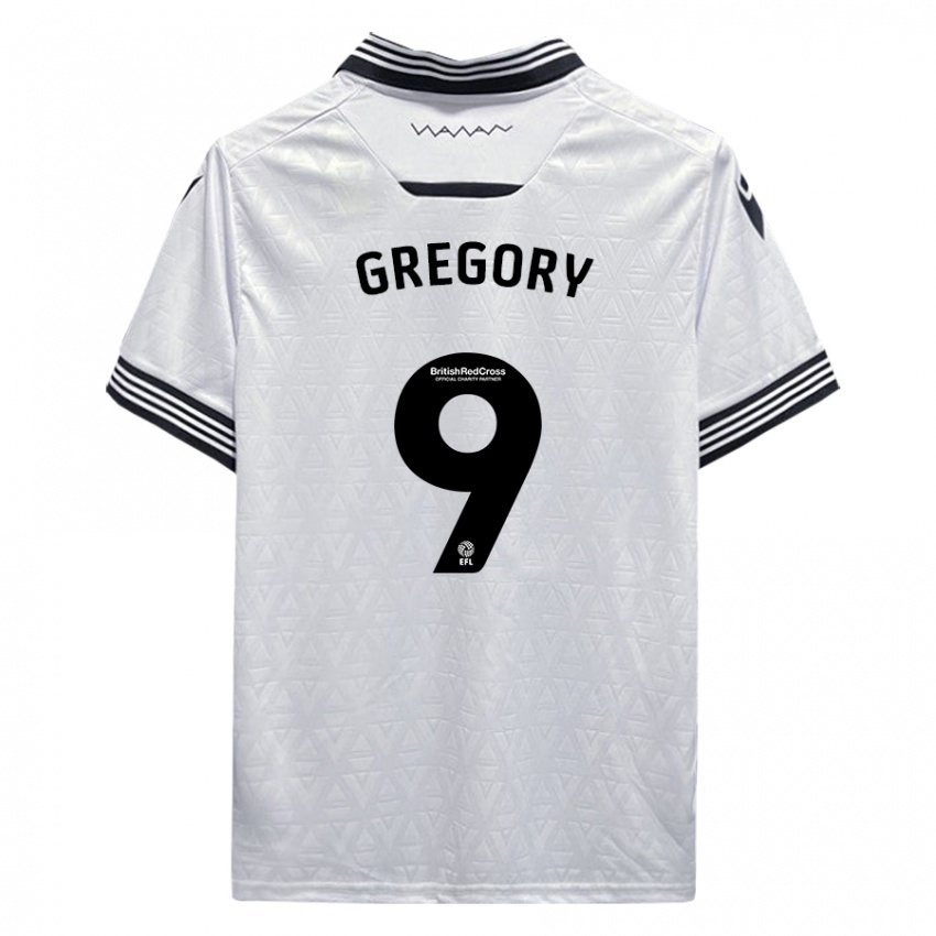 Børn Lee Gregory #9 Hvid Udebane Spillertrøjer 2023/24 Trøje T-Shirt