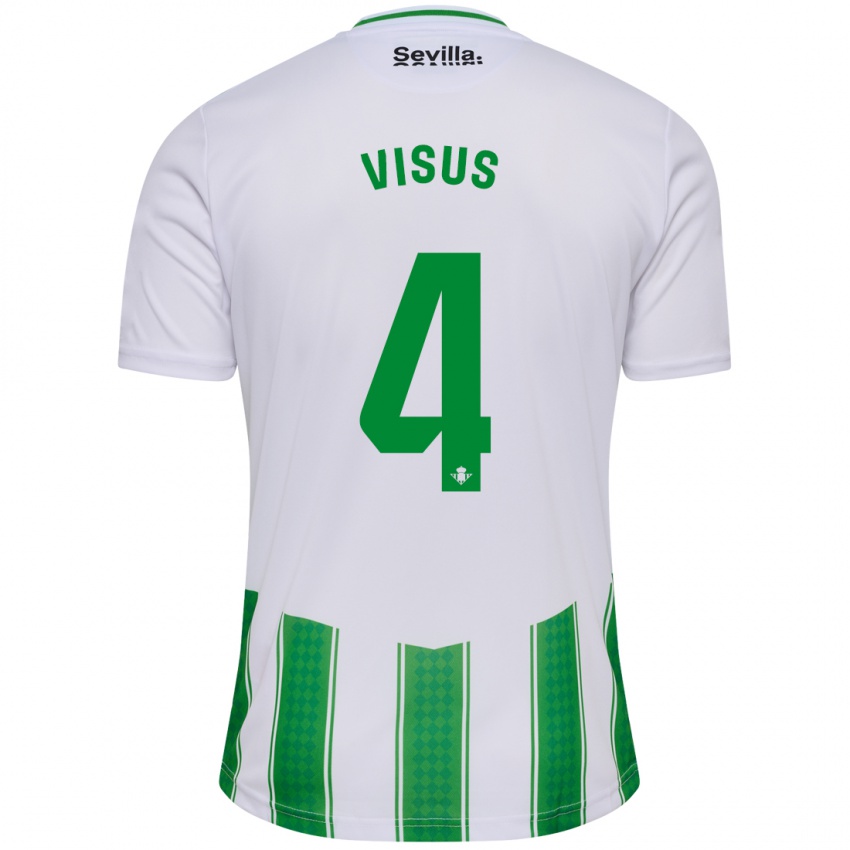 Mænd Ricardo Visus #4 Hvid Hjemmebane Spillertrøjer 2023/24 Trøje T-Shirt