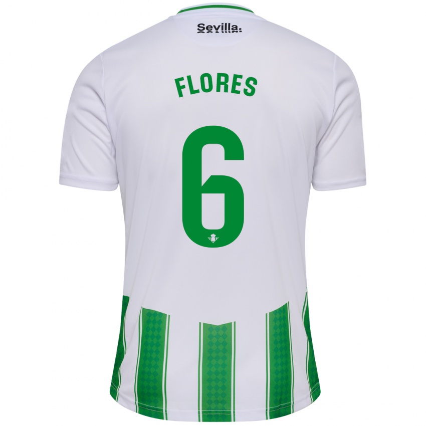 Mænd Mateo Flores #6 Hvid Hjemmebane Spillertrøjer 2023/24 Trøje T-Shirt