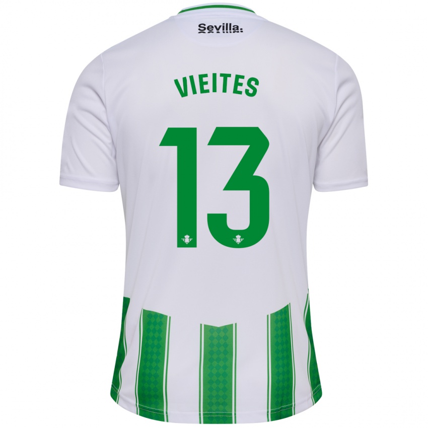 Mænd Fran Vieites #13 Hvid Hjemmebane Spillertrøjer 2023/24 Trøje T-Shirt