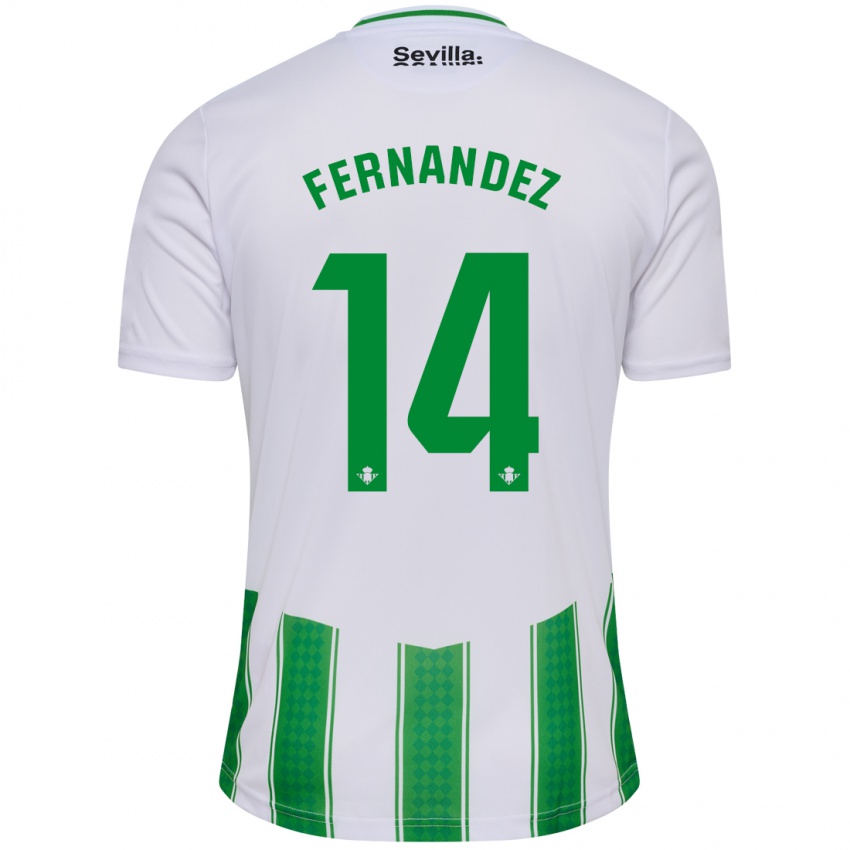 Mænd Quique Fernández #14 Hvid Hjemmebane Spillertrøjer 2023/24 Trøje T-Shirt
