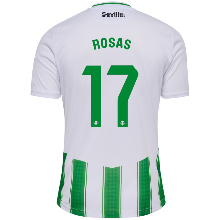 Mænd Berto Rosas #17 Hvid Hjemmebane Spillertrøjer 2023/24 Trøje T-Shirt