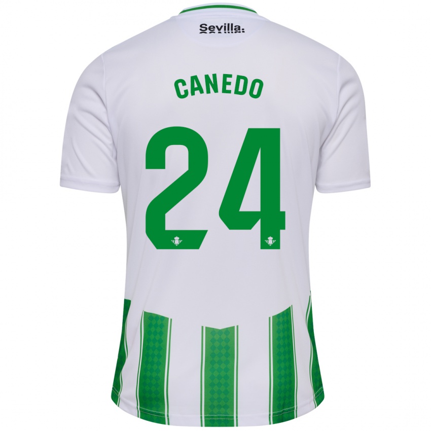 Mænd Damián Canedo #24 Hvid Hjemmebane Spillertrøjer 2023/24 Trøje T-Shirt