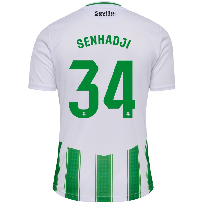 Mænd Yanis Senhadji #34 Hvid Hjemmebane Spillertrøjer 2023/24 Trøje T-Shirt