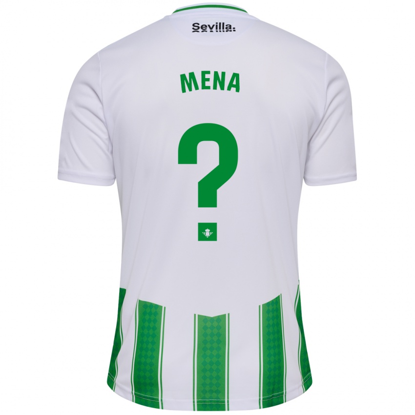 Mænd Justo Mena #0 Hvid Hjemmebane Spillertrøjer 2023/24 Trøje T-Shirt