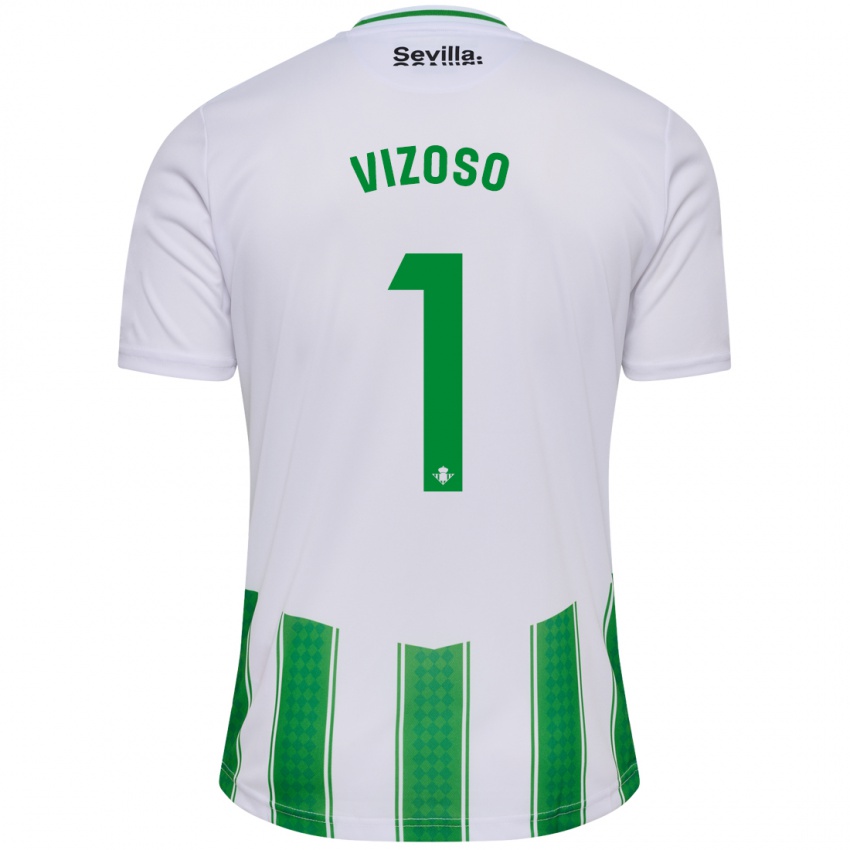 Mænd Paula Vizoso Prieto #1 Hvid Hjemmebane Spillertrøjer 2023/24 Trøje T-Shirt