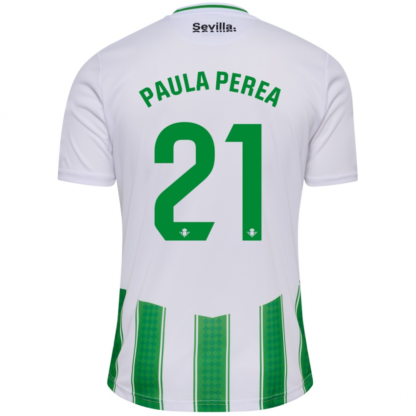 Mænd Paula Perea Ramírez #21 Hvid Hjemmebane Spillertrøjer 2023/24 Trøje T-Shirt