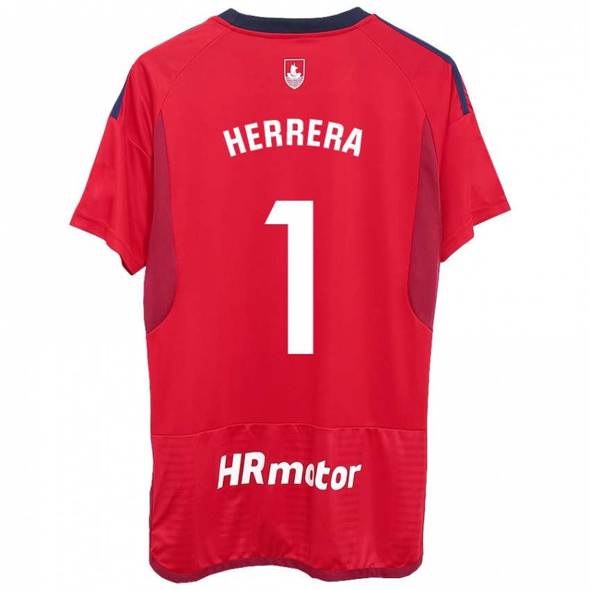 Mænd Sergio Herrera #1 Rød Hjemmebane Spillertrøjer 2023/24 Trøje T-Shirt