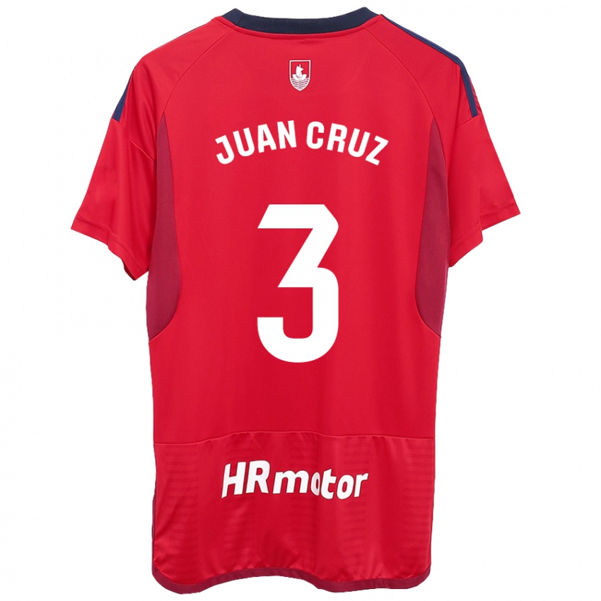 Mænd Juan Cruz #3 Rød Hjemmebane Spillertrøjer 2023/24 Trøje T-Shirt