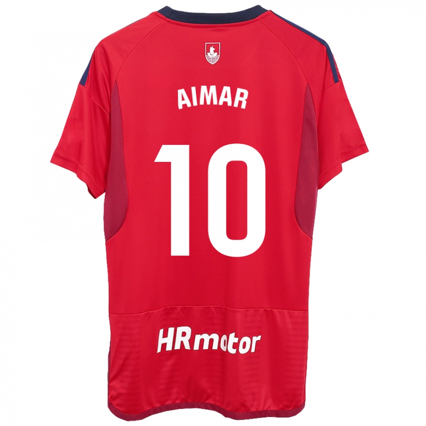 Mænd Aimar Oroz #10 Rød Hjemmebane Spillertrøjer 2023/24 Trøje T-Shirt