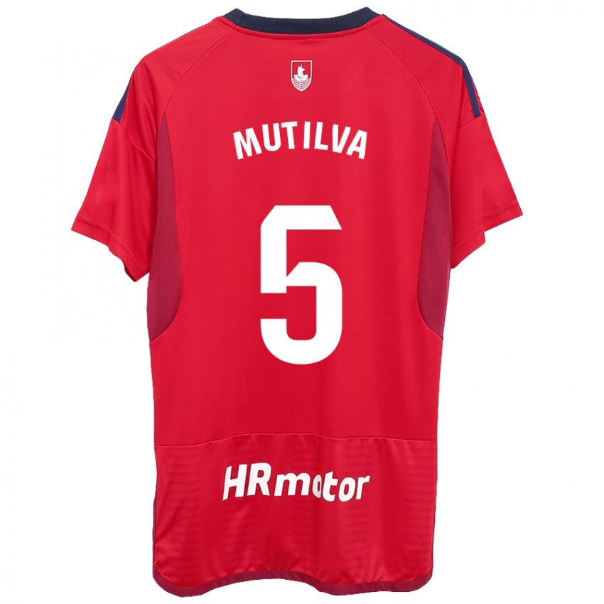 Mænd Christian Mutilva #5 Rød Hjemmebane Spillertrøjer 2023/24 Trøje T-Shirt