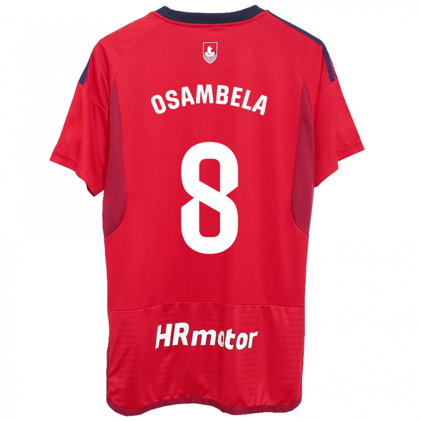 Mænd Asier Osambela #8 Rød Hjemmebane Spillertrøjer 2023/24 Trøje T-Shirt