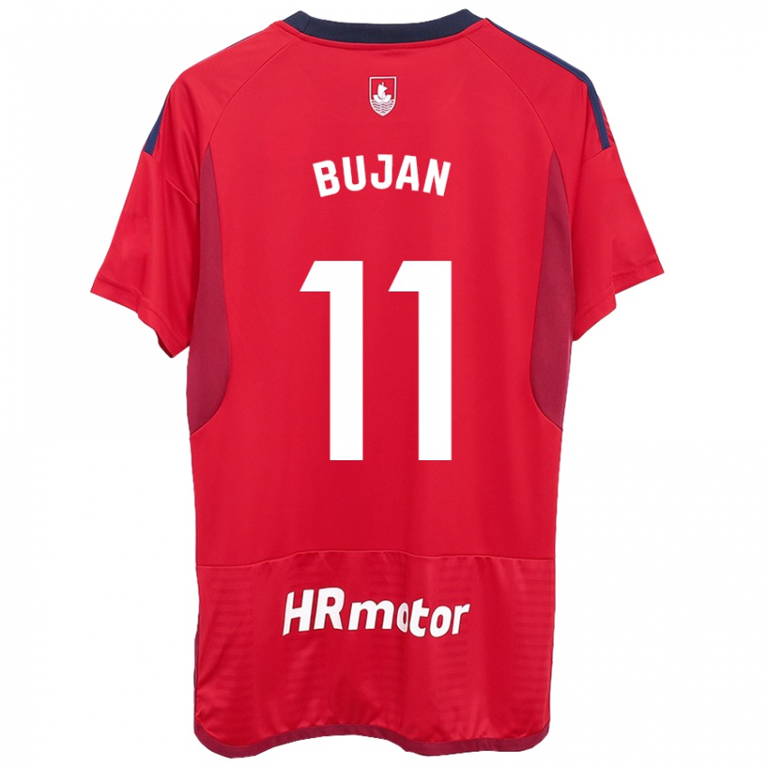 Mænd Unai Buján #11 Rød Hjemmebane Spillertrøjer 2023/24 Trøje T-Shirt