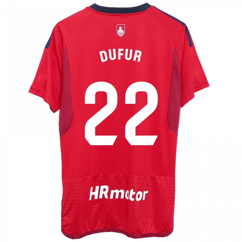 Mænd Ander Dufur #22 Rød Hjemmebane Spillertrøjer 2023/24 Trøje T-Shirt