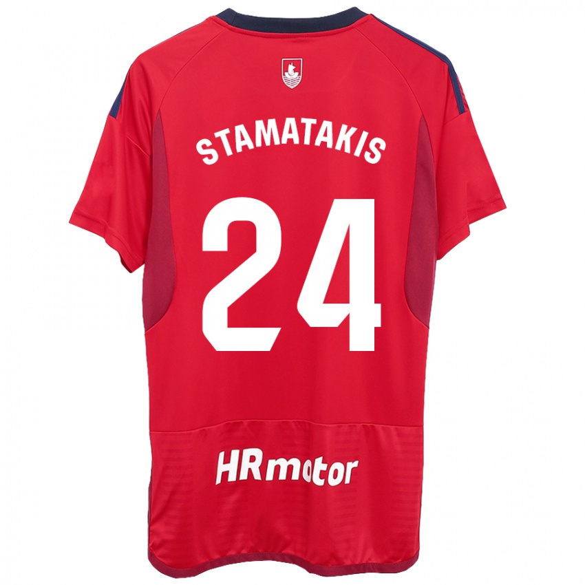 Mænd Dimitrios Stamatakis #24 Rød Hjemmebane Spillertrøjer 2023/24 Trøje T-Shirt