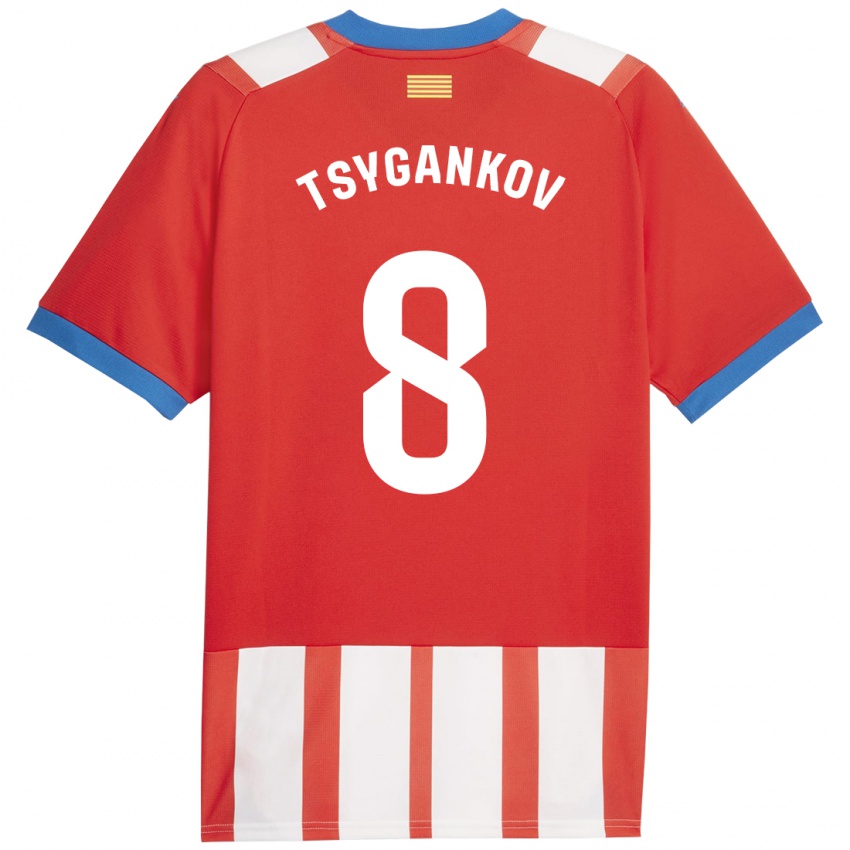 Mænd Viktor Tsygankov #8 Rød Hvid Hjemmebane Spillertrøjer 2023/24 Trøje T-Shirt