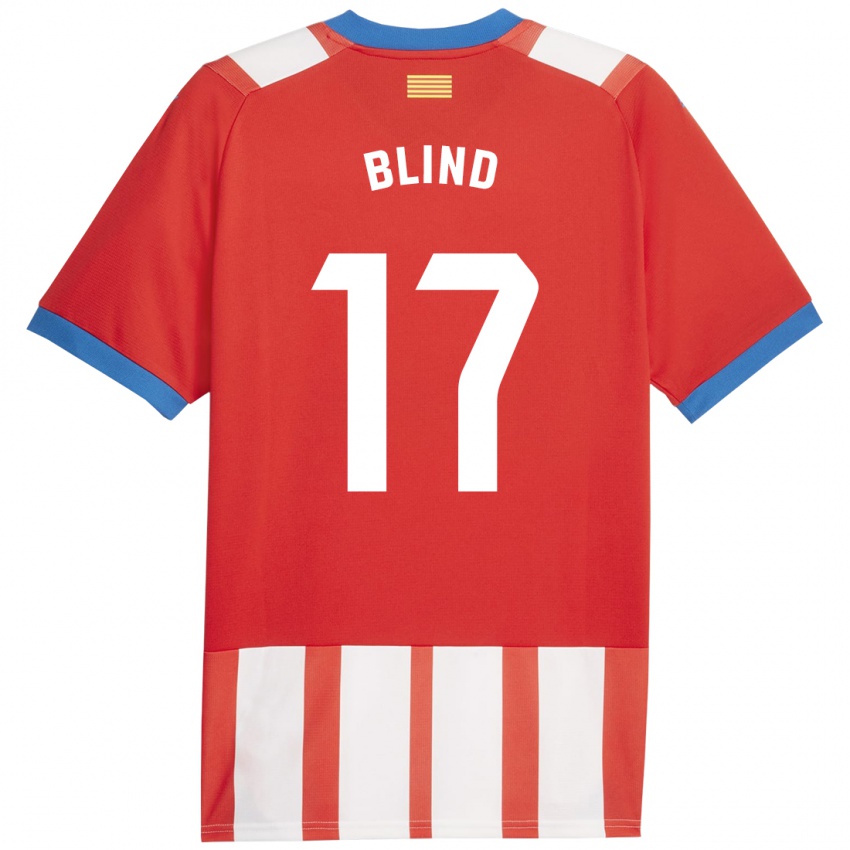 Mænd Daley Blind #17 Rød Hvid Hjemmebane Spillertrøjer 2023/24 Trøje T-Shirt