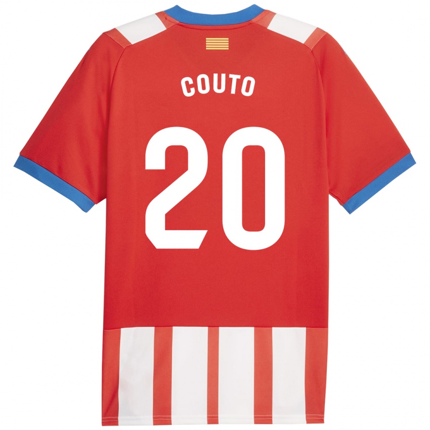 Mænd Yan Couto #20 Rød Hvid Hjemmebane Spillertrøjer 2023/24 Trøje T-Shirt