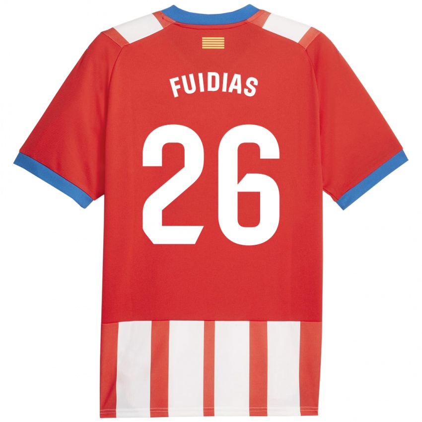 Mænd Toni Fuidias #26 Rød Hvid Hjemmebane Spillertrøjer 2023/24 Trøje T-Shirt