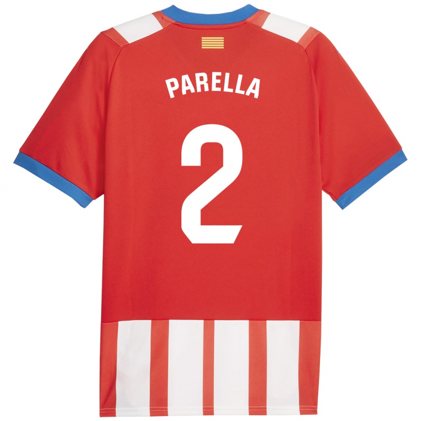 Mænd Virginia Parella #2 Rød Hvid Hjemmebane Spillertrøjer 2023/24 Trøje T-Shirt