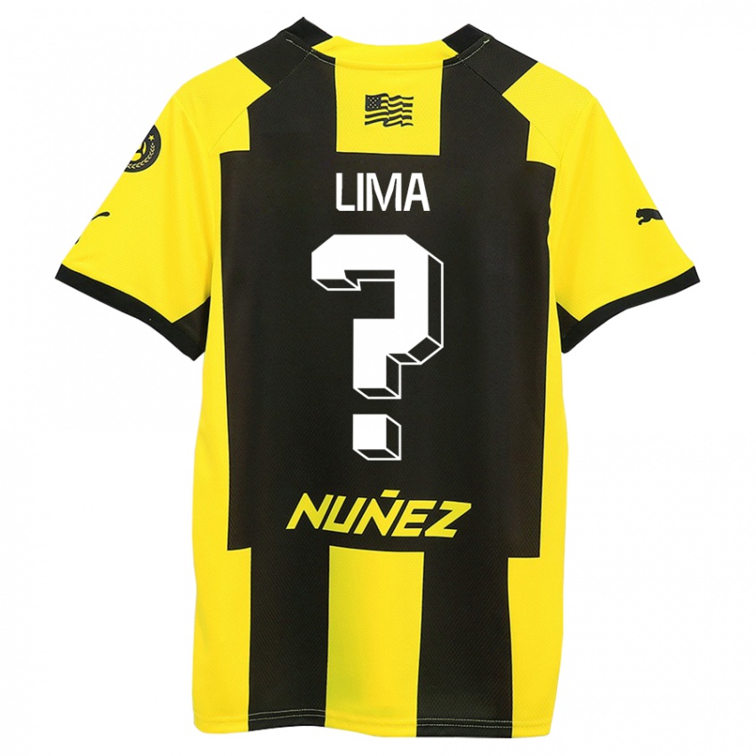 Mænd Jhonatan Lima #0 Gul Sort Hjemmebane Spillertrøjer 2023/24 Trøje T-Shirt